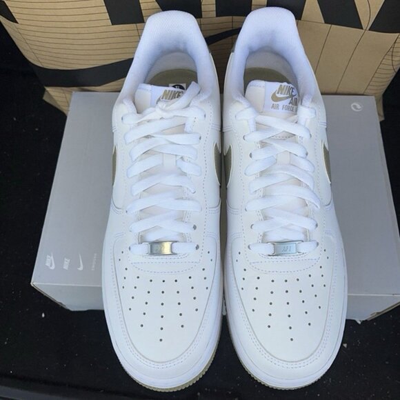 NEW Nike Air Force 1 \'07 Shoes White Neutral Olive FJ4146-110 Men\'s Size 12 main image 6